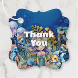 Chá de fraldas Sereia Obrigado Etiquetas Favorávei