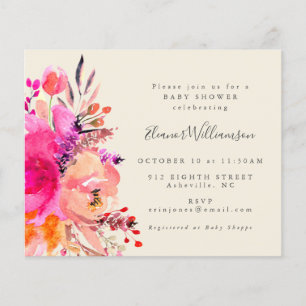 Chá de fraldas Simples, Cor-de-rosa Brilhante e Br