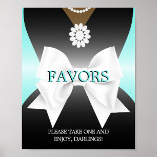 Chá de fraldas Teal Tiffany Favorece Sinal Poster