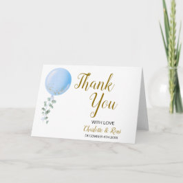 Chá de fraldas Tema do Balão Cartões de agradecime