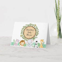 Chá de fraldas temático Safari Convite Dobrado