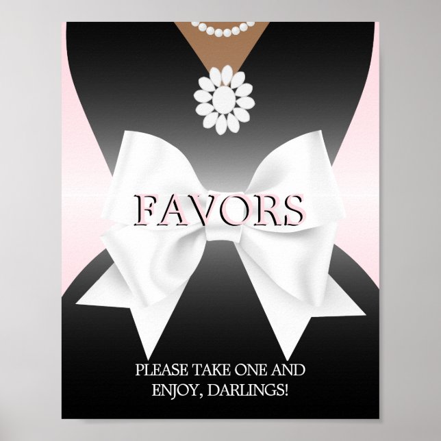 Chá de fraldas Tiffany Rosa Favorece Sinal Poster (Frente)