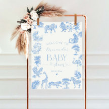 Chá de fraldas Toile De Jouy Safari Bem-vindo