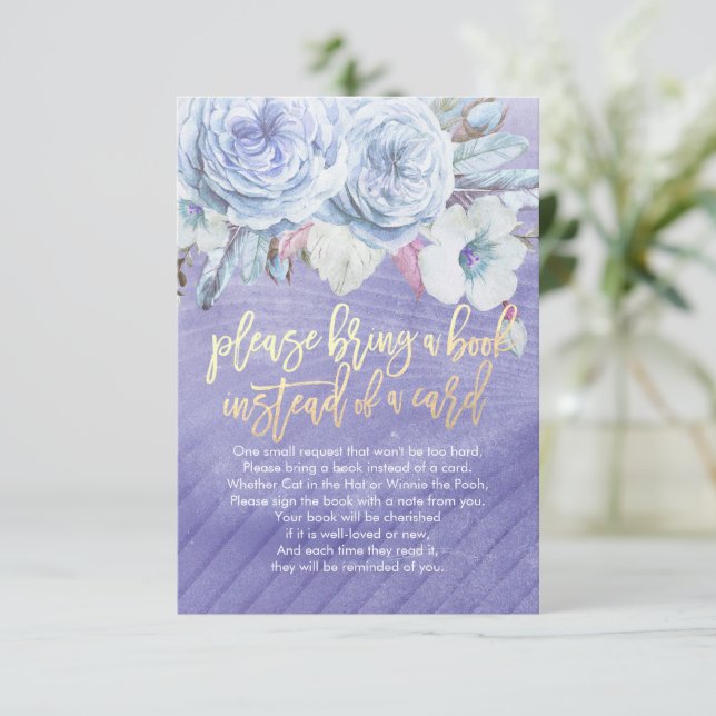 chá de fraldas Traga um livro em vez de um cartão (Em pé/Frente)