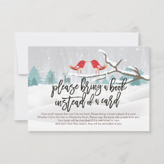 Chá de fraldas Traga um livro em vez de um cartão (Frente)