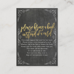 Chá de fraldas Traga um livro em vez de um cartão