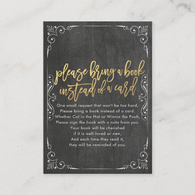 Chá de fraldas Traga um livro em vez de um cartão (Frente)