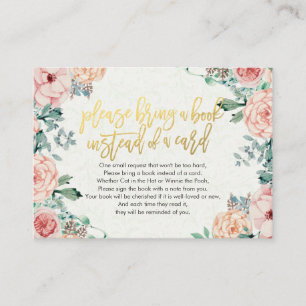 Chá de fraldas Traga um livro em vez de um cartão