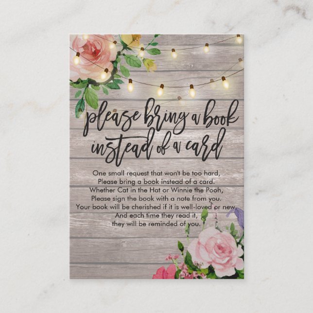 Chá de fraldas Traga um livro em vez de um cartão (Frente)