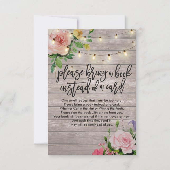 Chá de fraldas Traga um livro em vez de um cartão (Frente)