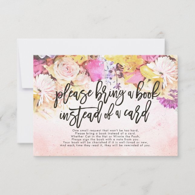 Chá de fraldas Traga um livro em vez de um cartão (Frente)