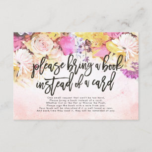 Chá de fraldas Traga um livro em vez de um cartão