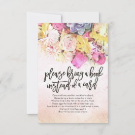 Chá de fraldas Traga um livro em vez de um cartão