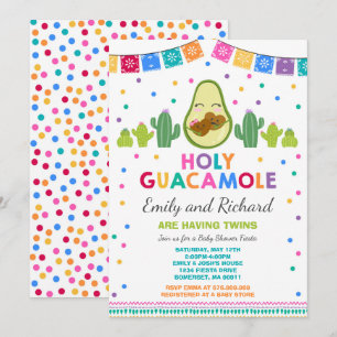 Chá de fraldas Twin Fiesta Convite Santa Guacamol