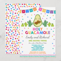 Chá de fraldas Twin Fiesta Convite Santa Guacamole