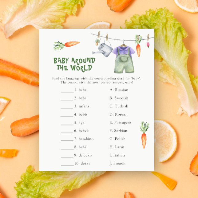 Chá de fraldas Veggie - bebê à volta do jogo mundi (Criador carregado)