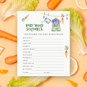 Chá de fraldas Veggie - Jogo do Bebê Word Scramble
