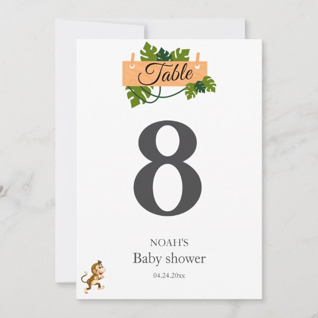 Chá de fraldas verde animal Safari (Frente)