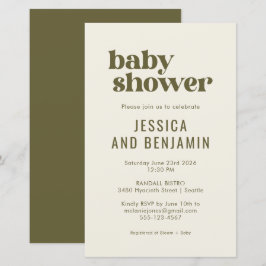 Chá de fraldas Verde-Azeitona-Chic do Orçamento