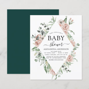Chá de fraldas Verde Emerald Floral de Orçamento