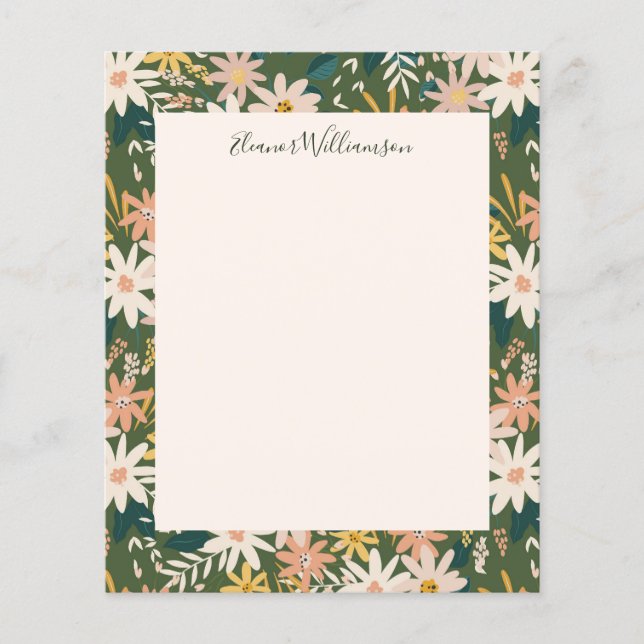 Chá de fraldas Verde Floral De Boho De Orçamento O (Frente)