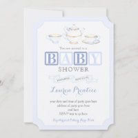 Chá de fraldas Vintage Tea Party Convidam Cartões