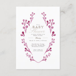 Chá de fraldas Whimsical Burgundy Berry | Convite