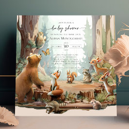 Chá de fraldas Woodland, comece a aventura