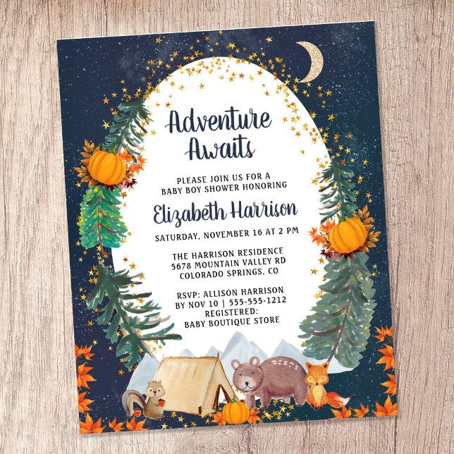 Chá de fraldas Woodland de Aventura de Outono de O (Celebrate the upcoming arrival of your sweet little autumn baby with a pumpkin-themed baby shower)