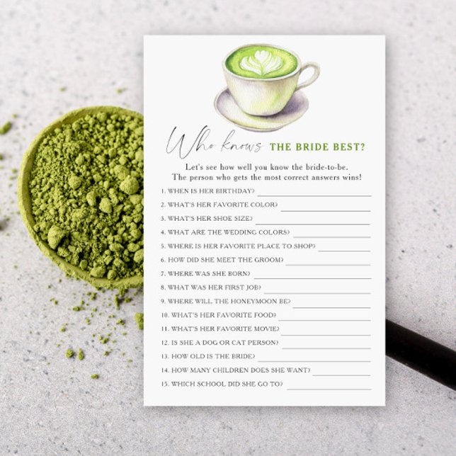 Chá de matcha Quem conhece melhor a noiva (Criador carregado)