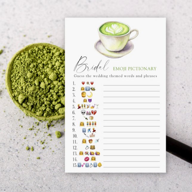 Chá de noiva com emoji de chá matcha pictionary (Criador carregado)
