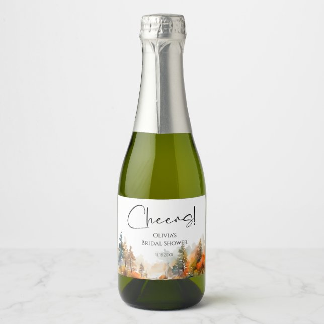 Chá de noiva de outono rústico da floresta (Frente)