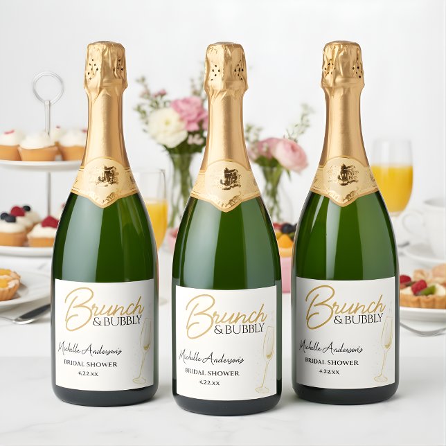 Chá de Noiva Elegante Dourado Brunch & Bubbly (Criador carregado)