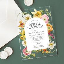 Chá de Noiva Floral em Aquarela Elegante de Primav