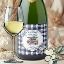 Chá de Noiva Floral Xadrez Azul Fora do Mercado
