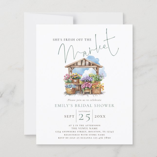 Chá de Noiva Orçamento Ela Está Fresca do Mercado (Frente)