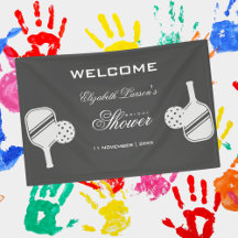 Chá de Noiva para Amantes de Pickleball Preto e Br