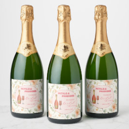 Chá de Noiva Pétalas e Prosecco Dourado Floral