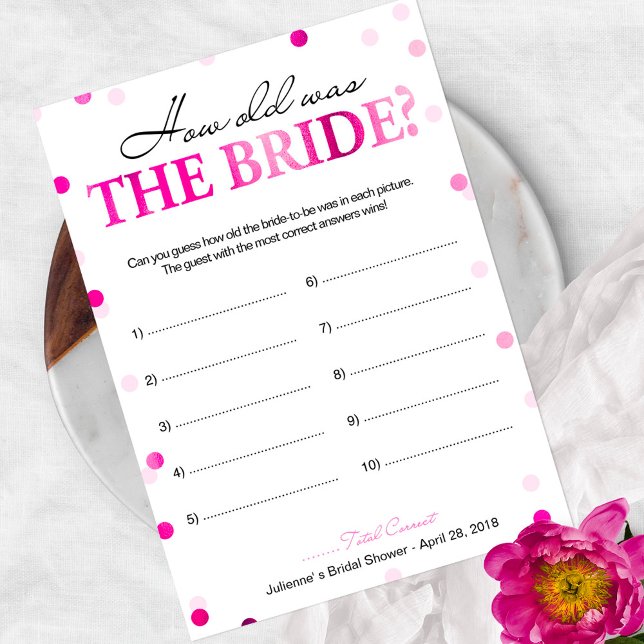 Chá de Noiva Rosa Quantos Anos Tinha a Noiva Jogo (Criador carregado)