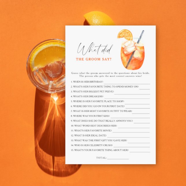 Chá de noiva Spritz O que o noivo disse  (Criador carregado)