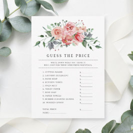 Chá de panela adivinha o cartão do jogo de preços