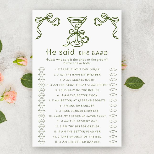 Chá de panela arco Martini disse que ela disse jog (Criador carregado)