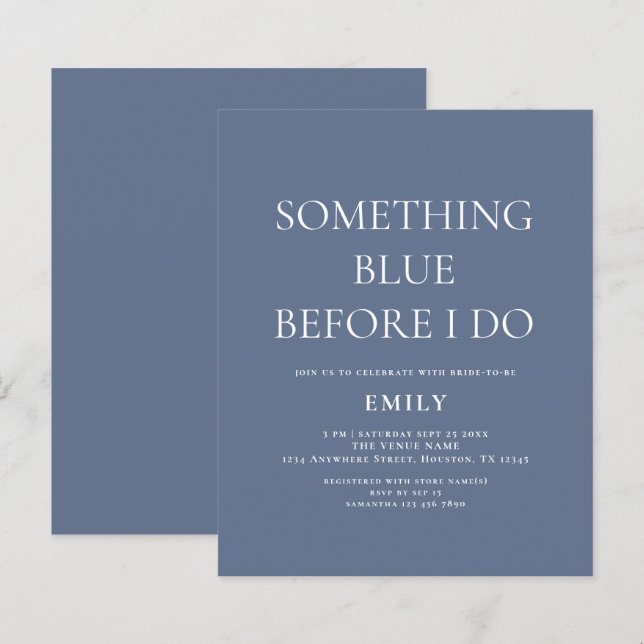 Chá de panela Azul de Orçamento (Frente/Verso)