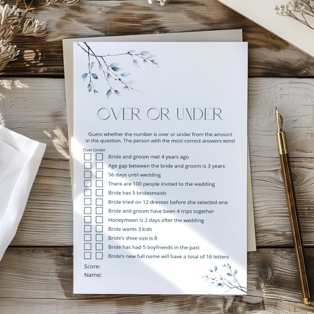 Chá de panela Azul Floral Sobre ou Sob Jogo (Criador carregado)