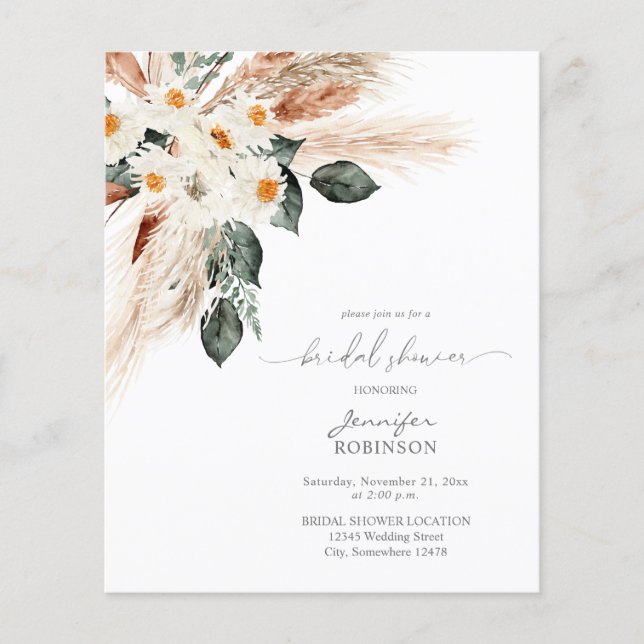 Chá de panela Boho Pampas e Floral 2 (Frente)