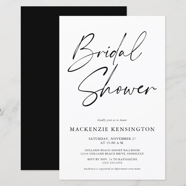 CHÁ DE PANELA Branco Elegante do ORÇAMENTO (Frente/Verso)