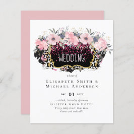 Chá de panela Cinza Moderno Floral Rosa de Orçamen