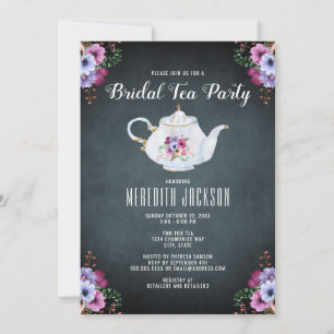 Chá de panela Convite de festas Floral de Chá