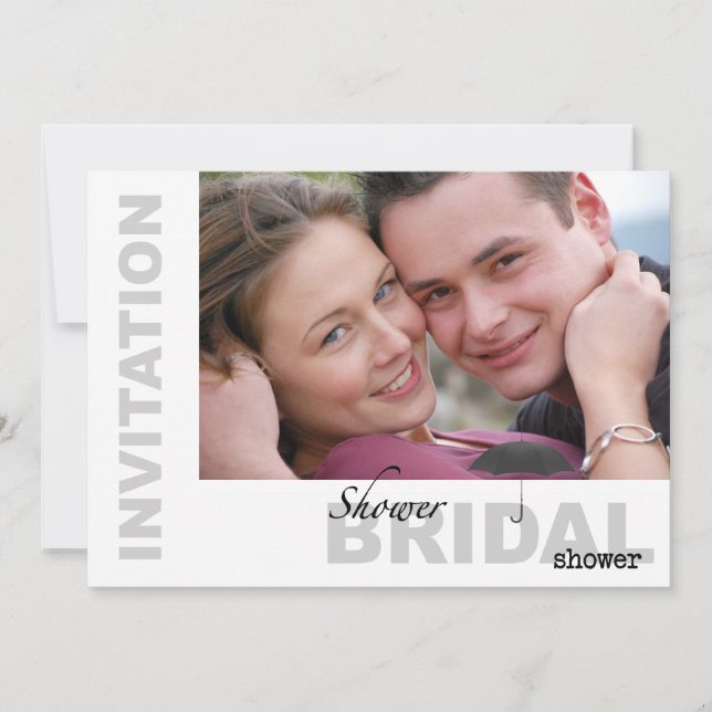 Chá de panela - Convite Personalizado de Foto B&W (Frente)