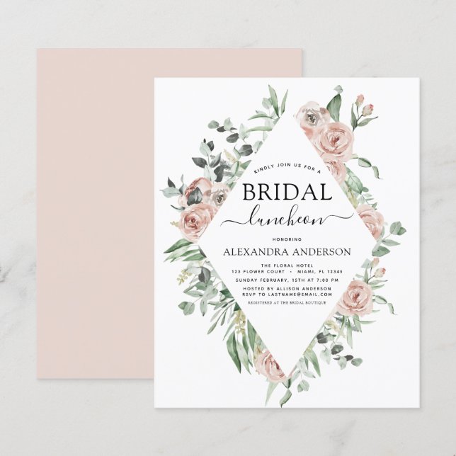 Chá de panela Cor-de-rosa com poeira de orçamento (Frente/Verso)